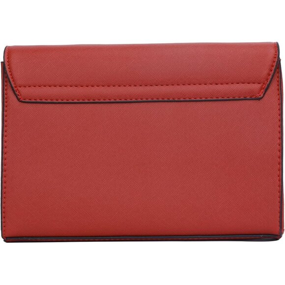 ⚡ Women's Red Leather Elegant Snap Closure Envelope Foldover Clutch Bag - Picture 5 of 7